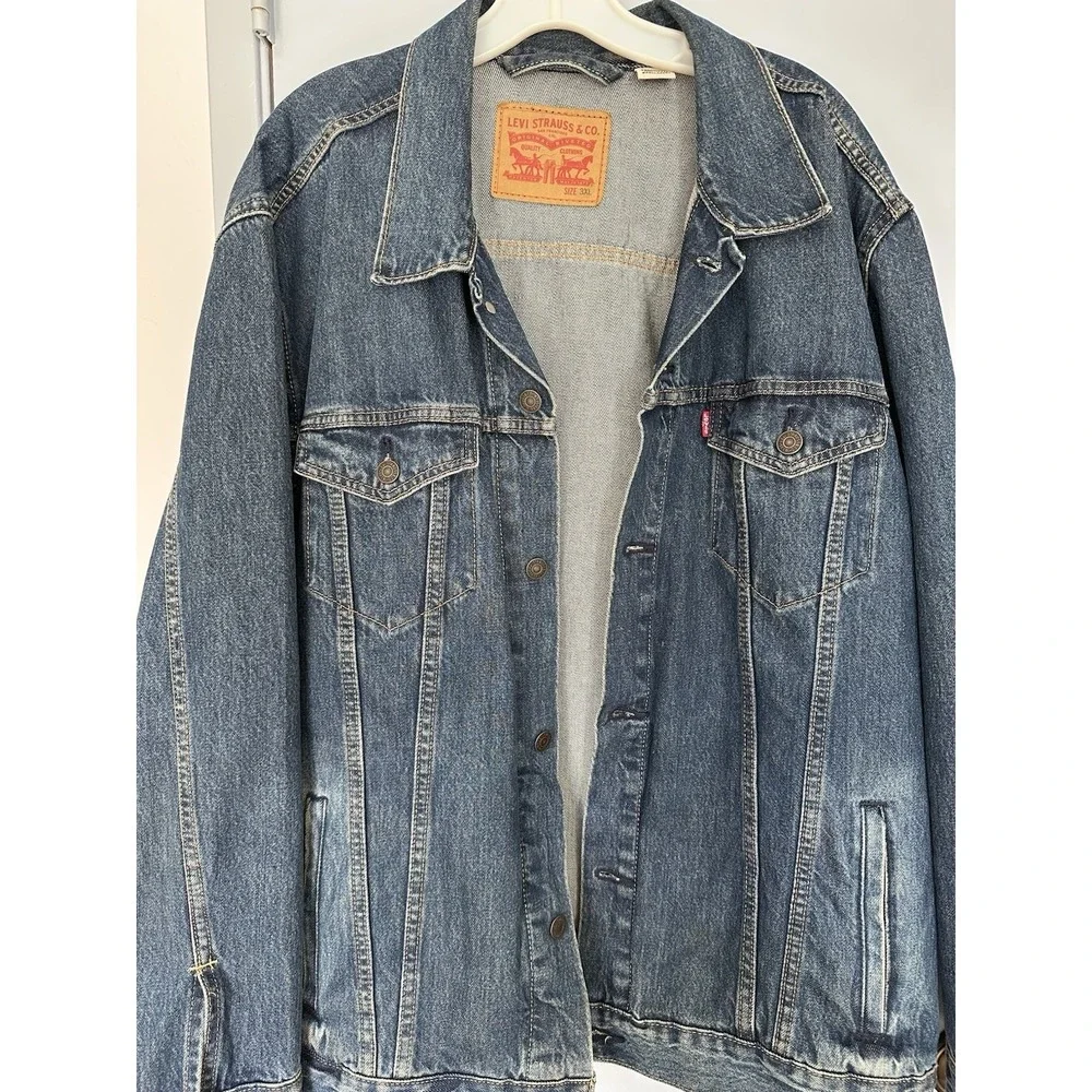Levi's Denim Jacket Men's 3XL Hand Painted Art Trucker Vintage Style